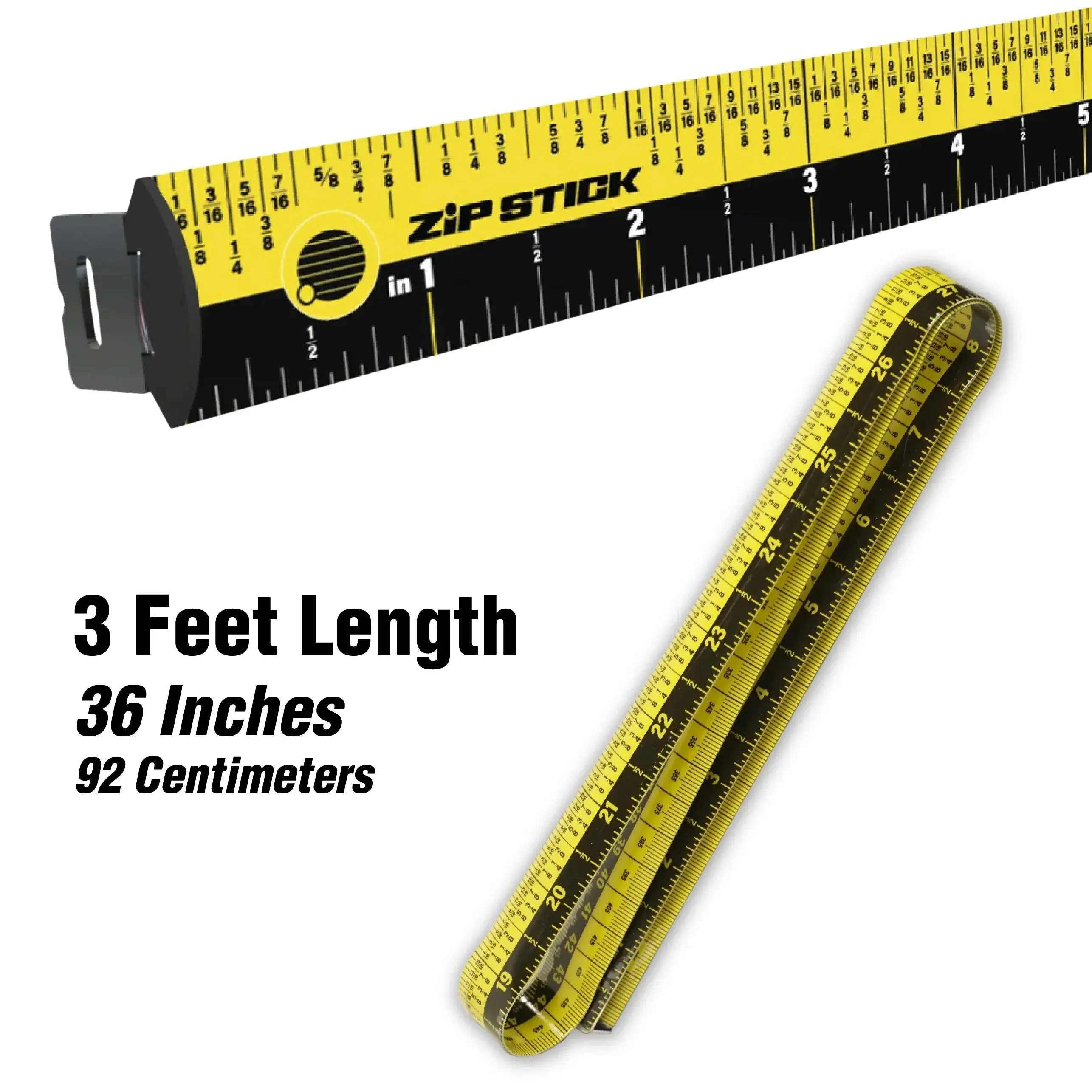 Victor Zip Stick 36" Ruler - Easy Read Ruler Technology, Rigid Lightweight Spring Steel, Magnetic Strip, High Contrast Graphics, Compact & One-Hand Friendly
