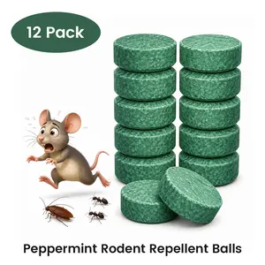 Rodent Repellent - 100% Natural Peppermint Oil Mouse & Pest Repellent Balls (12 Pack), Pesticide-Free Pet Friendly, Safe Rodent Deterrent for Indoor, Outdoor, Home & Garage