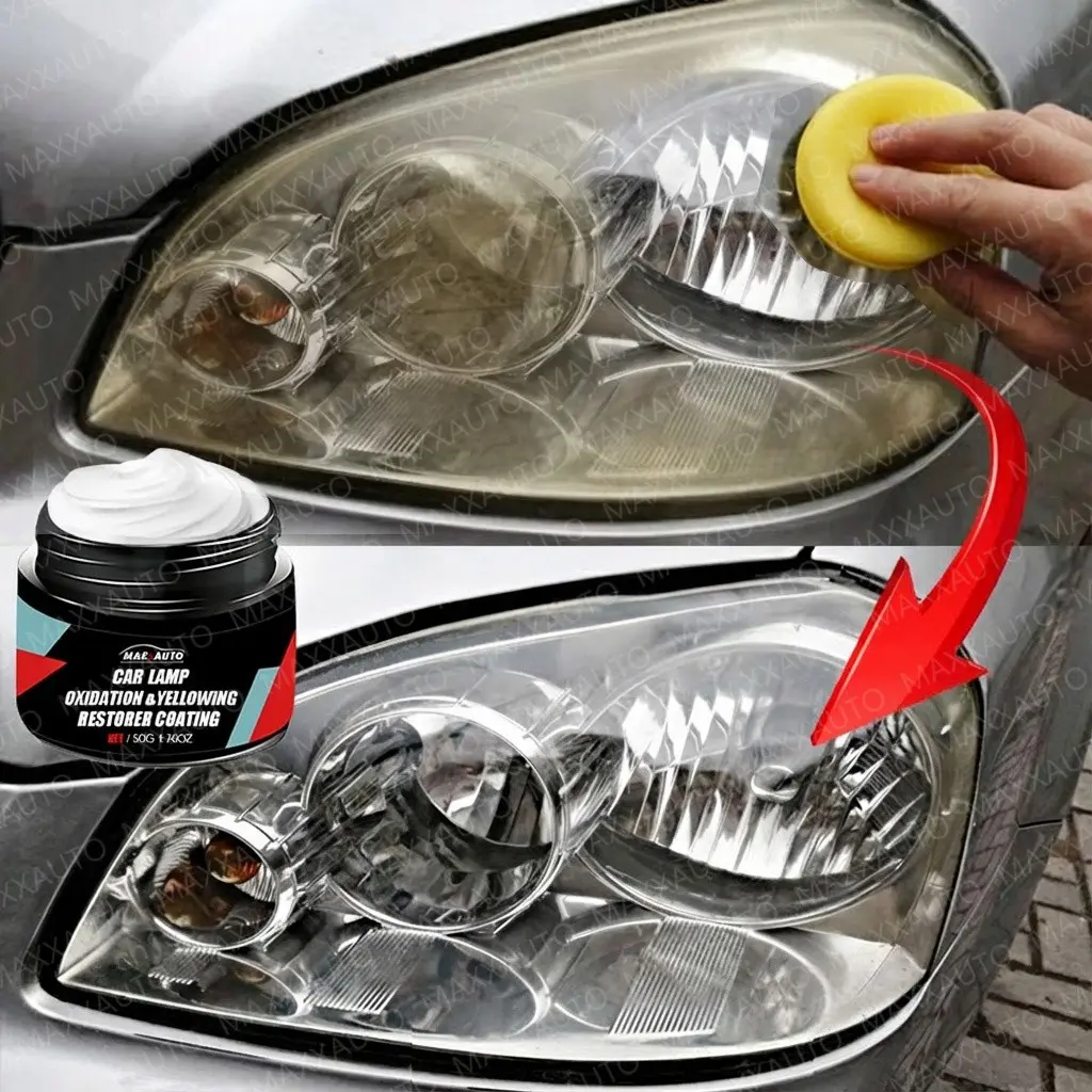 Car Headlight Restoration Kit, Headlight Polishing Agent - Polish, Repair Yellowing, Blurring, Oxidation And Scratches, Restore Light Clarity, Improve Light Brightness, Night Driving Vision, Enhance Driving Safety
