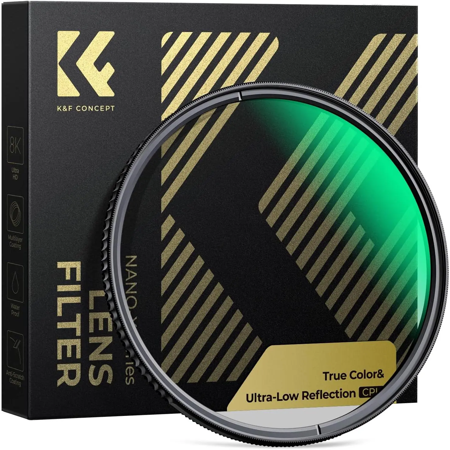 K&F CONCEPT 67mm True Color Ultra-Low Reflectivity CPL Filter Polarizer Lens Filter Circular Polarizing for Camera Lenses with 28 Multi-Coated (Nano-X Series), Titanium, Accessories, Optical Glass