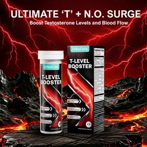 【Alpha-Max】DrBioCare T-Level Booster Effervescent Tablets - Tongkat Ali, Shilajit, Ashwagandha & L-Arginine for Men's Energy, Stamina & Muscle Suppor