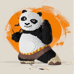 5748 Piece Panda Building Blocks, Stem Building Blocks, Creative Building Blocks, Block Figures, High Difficulty Intelligence Puzzle Toy, DIY Handmade 3D Model, Perfect Birthday Gift, Party Decoration