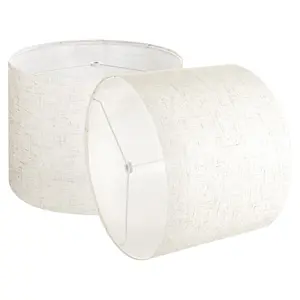 VEVOR Drum Lamp Shade 2 Set, 13 in Top x 13 in Bottom x 10 in High, Medium Drum Linen Lampshade, Replacement Lamp Shade for Table Lamps Floor Lamps Pendant Lights, Easy Assembly Required (Light Linen)