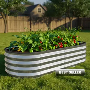 Utopia Home Galvanized Raised Garden Bed 2-Pack 6x2 ft Lightweight Outdoor Planter Boxes Easy Assembly for Vegetables Fruits & Flowers Utopia Home Galvanized Raised Garden Bed 2-Pack 6x2 ft Lightweight Outdoor Planter Boxes Easy Assembly for Vegetables Fruits & Flowers