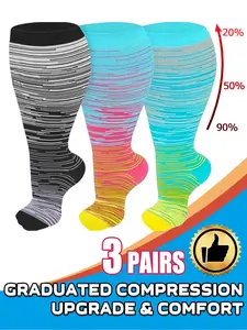Unisex's Colorful Compression Socks, Athletic Socks, Sports Socks for Running, Nurses, Pregnant Women, Over The Knee Socks for Blood Circulation