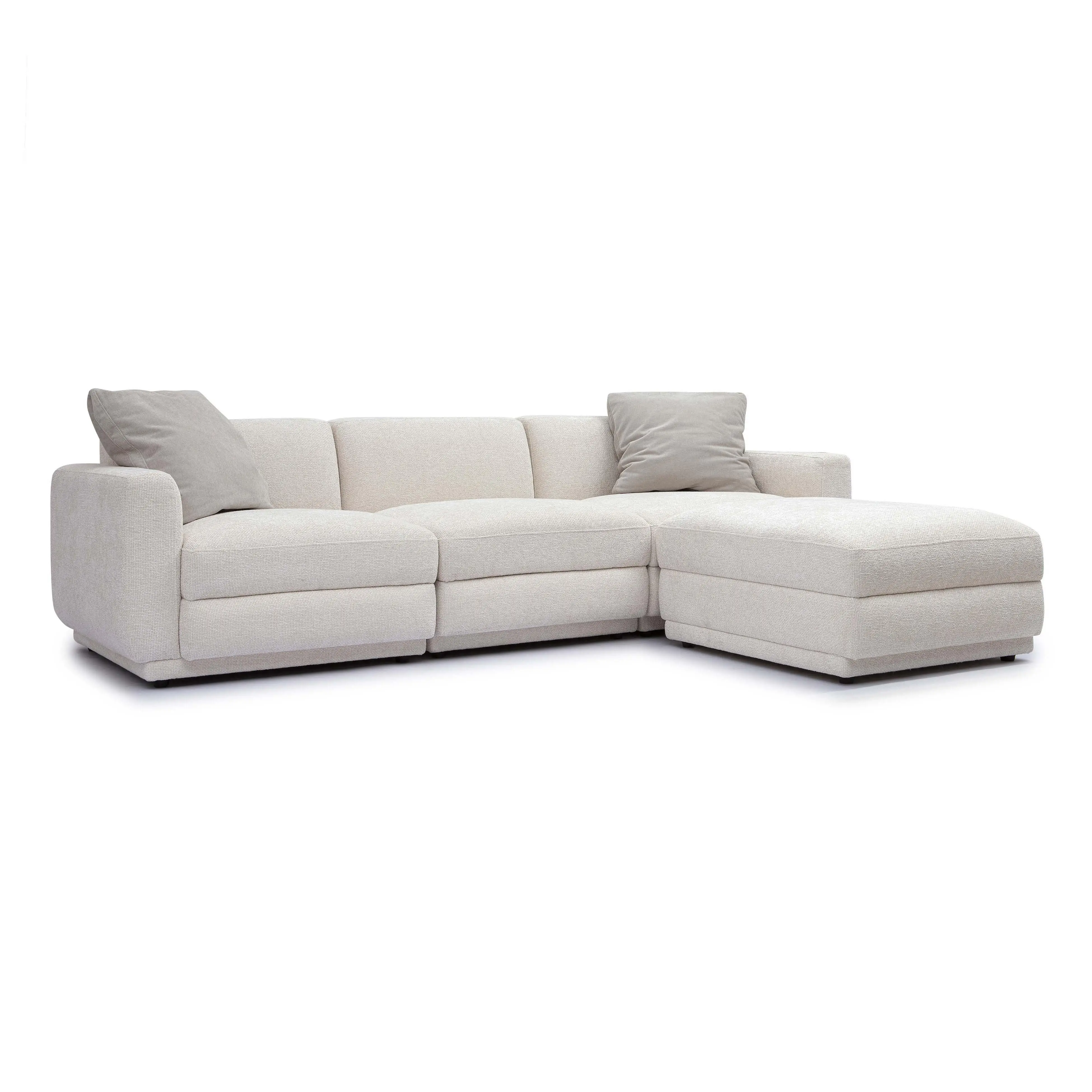 Perry 4-Piece Cream Performance Chenille Modular Sectional