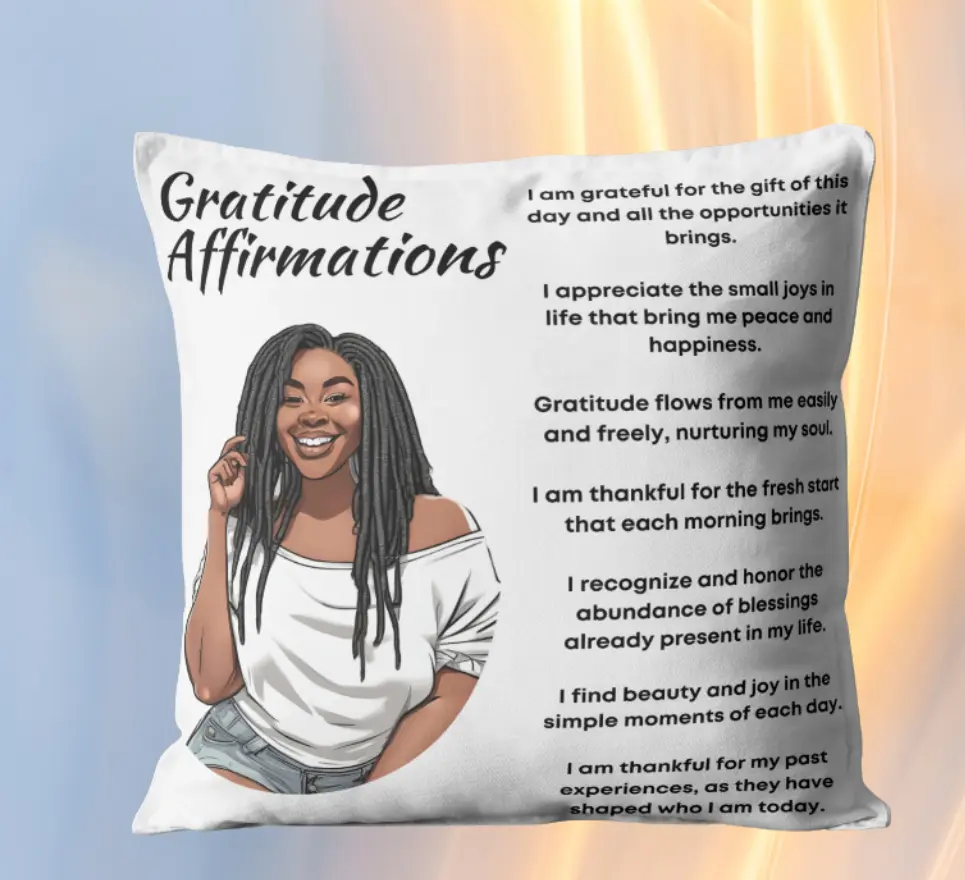 Gratitude Affirmation Pillows for Positive Thinking and Self-Care