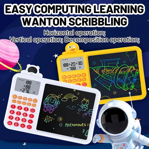 Unisex STEM Electronic Interactive Fun Learning Toy for Kids 6+, New Spoken Learning Machine-Yellow/Blue, Portable Home Tool, Boosts Math Confidence, Engages Kids in Math Skills, Promotes Brain Training, Enhances Logic/Number Sense