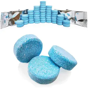 50Pcs Car Windshield Washer Tablets,Windshield Wiper Fluid,1 Pack Makes 105 Gallons,Efficient Cleaning, Portable(Winter Use With De-icer or Methanol)