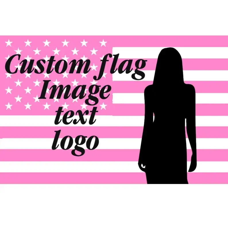 Customized Pink American Flag Tapestry Personalized Wall Hanging with Customized Image, Text, and Logo Printing, Customizable American Flag Wall Decorative Tapestry, Soft and Durable Fabric, Customized Wall Art for Interior Decoration