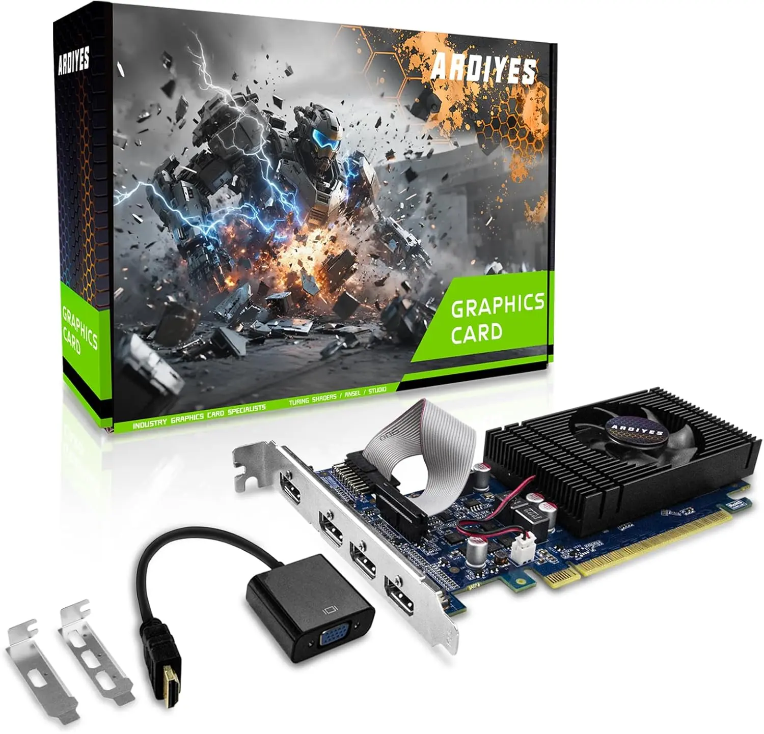 GT 740 4GB GDDR5 Low Profile GPU Graphics Card, 4X HDMI Ports for Quad Multi-Monitor Setup, PCI Express 3.0 x16, Silent Cooling, Ideal for Office and Home Theater