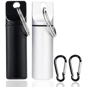2 Pcs Travel Spice Containers with Spoon, Airtight Spice Jars with Carabiner for Camping Hiking Picnic