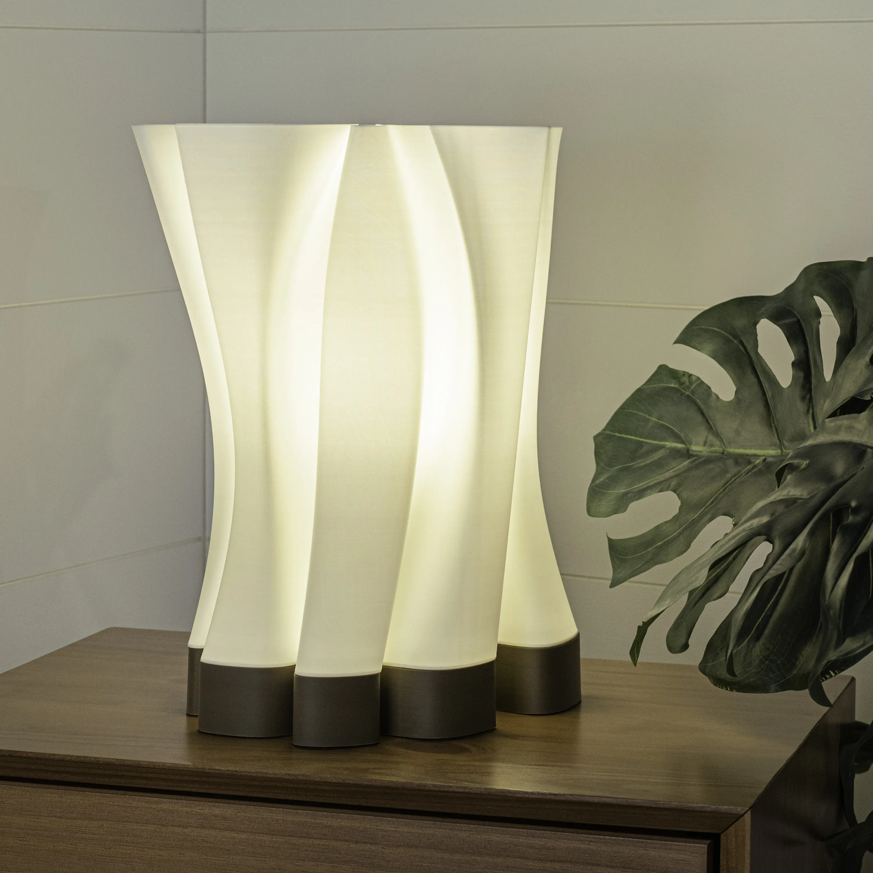 JONATHAN Y Flame Modern Bohemian Plant-Based PLA 3D Printed Dimmable LED Table Lamp , for bedroom, living room, foyer, hallways, dining room, dorms