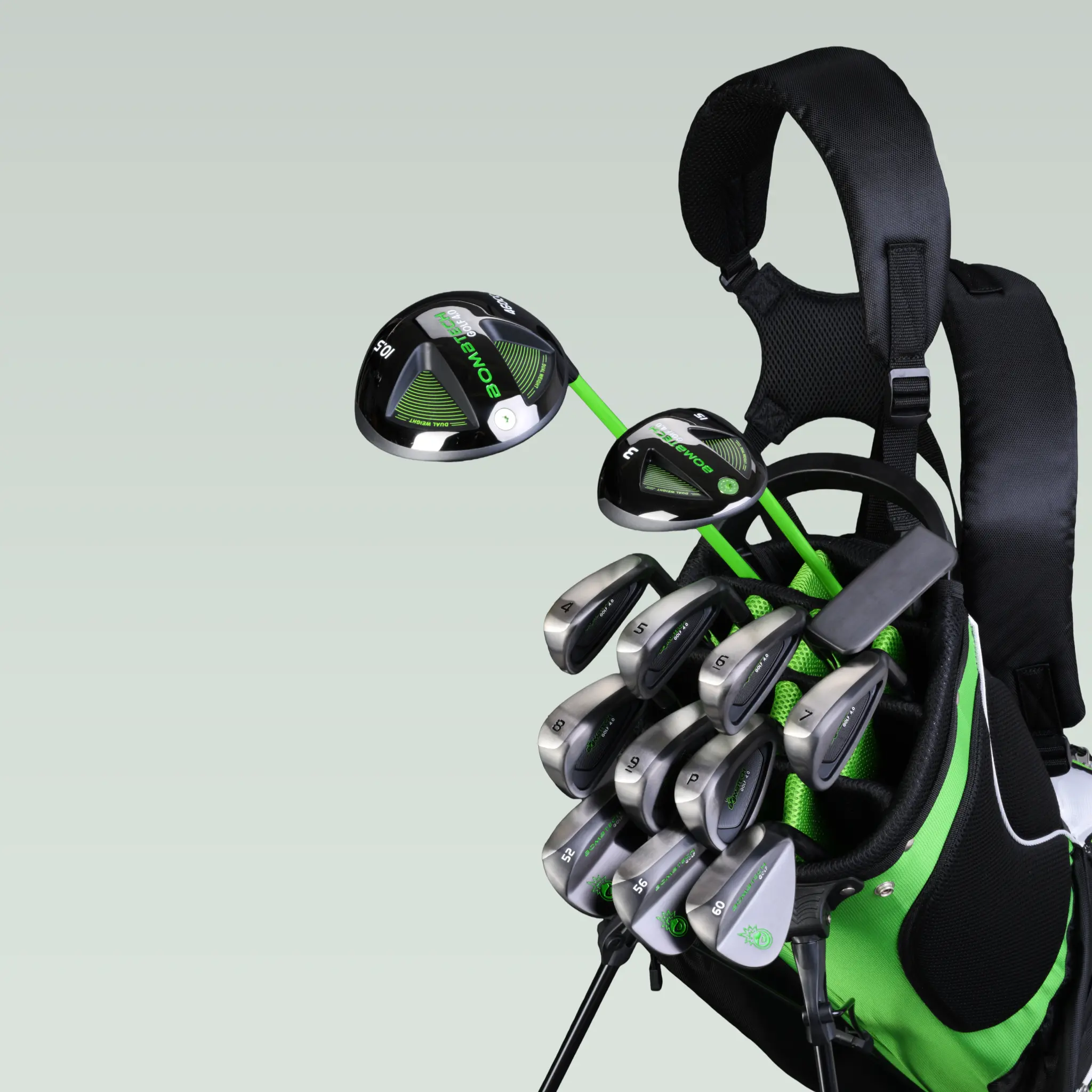 Black Golf Full Set with 13 Clubs - Golf Putter, 4-pw Iron Set, Head Covers, Stand Bag, 1-Click Purchase Option