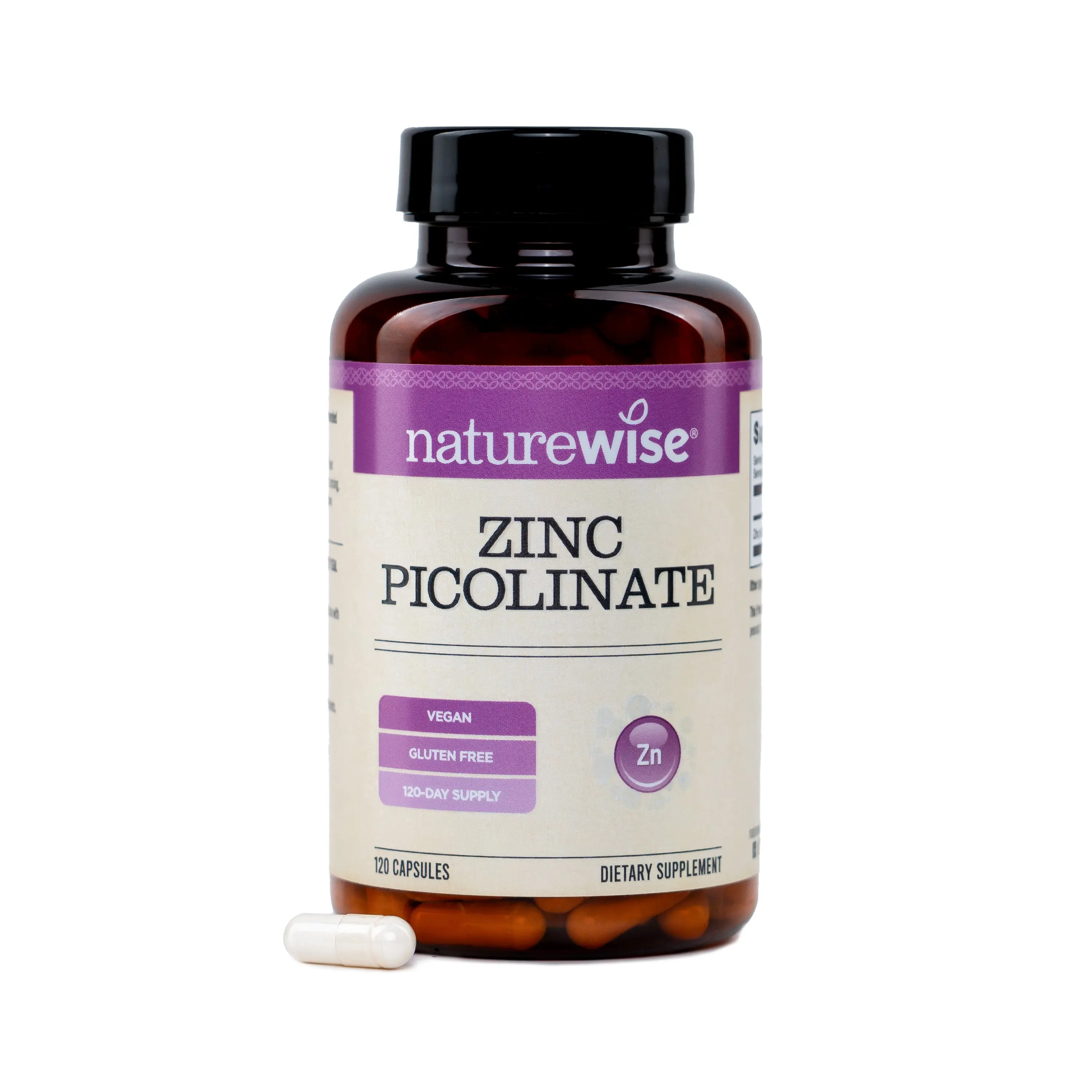 NatureWise Zinc Picolinate - 30mg High Absorption Zinc Supplement for Immune + Skin Health Support - Vegan, Non-GMO, Gluten Free - USA Manufactured