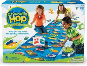 Learning Resources Crocodile Hop Floor Game - Ages 3+ Indoor Games for Toddlers, Gross Motor Skills Toys for Kids, Preschool Learning Activities