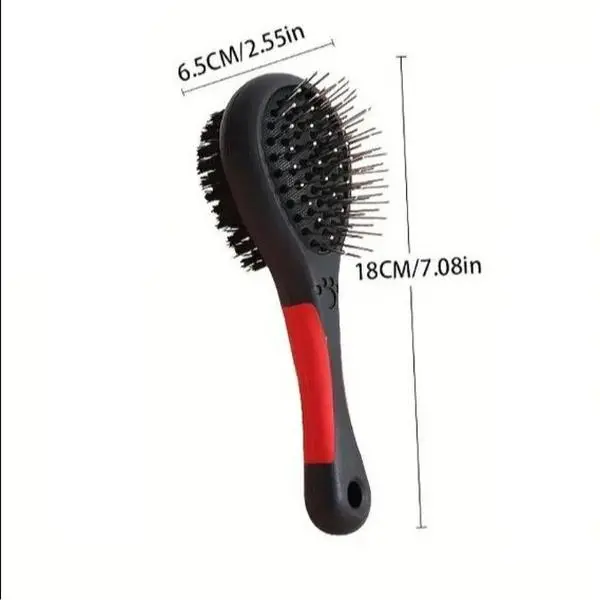 2-in-1 Double-Sided Pet Grooming Brush - Pin & Bristle Comb for Dogs & Cats, Deshedding & Detangling Tool, All Coat Types