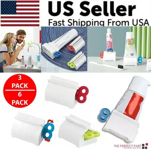 6X Toothpaste Squeezer Bathroom Tube Easy Stand Dispenser Rolling Holder Seat Does not apply