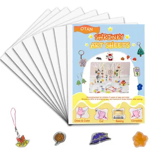 Heat Shrink Plastic Sheets, Shrink Art Paper Shrink Film Sheets Frosted Ruff n' Ready for Kids Creative Craft Gifts, DIY Art Design, Create Your Own Earrings, Necklace, DIY Keychains Accessories(A5 Size)