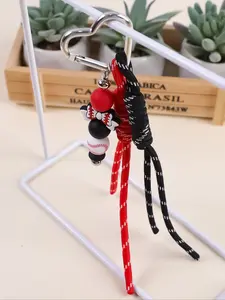 Sporty Beaded Keychain Inspired by Baseball Football Basketball, Sports Themed Keychain, Athletic Accessory Keychain, Baseball And Football Keychain, Wrist Strap Design, Perfect Gift for Sports Enthusiasts, Lightweight Keychain
