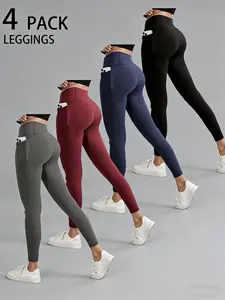 Women's All-Season High-Waisted Yoga Pants with Pockets – Tummy Control Slim-Fit Sport Pants for Running, Cycling, Workouts & Daily Wear，Jogging pants with pockets, women's long pants with pockets