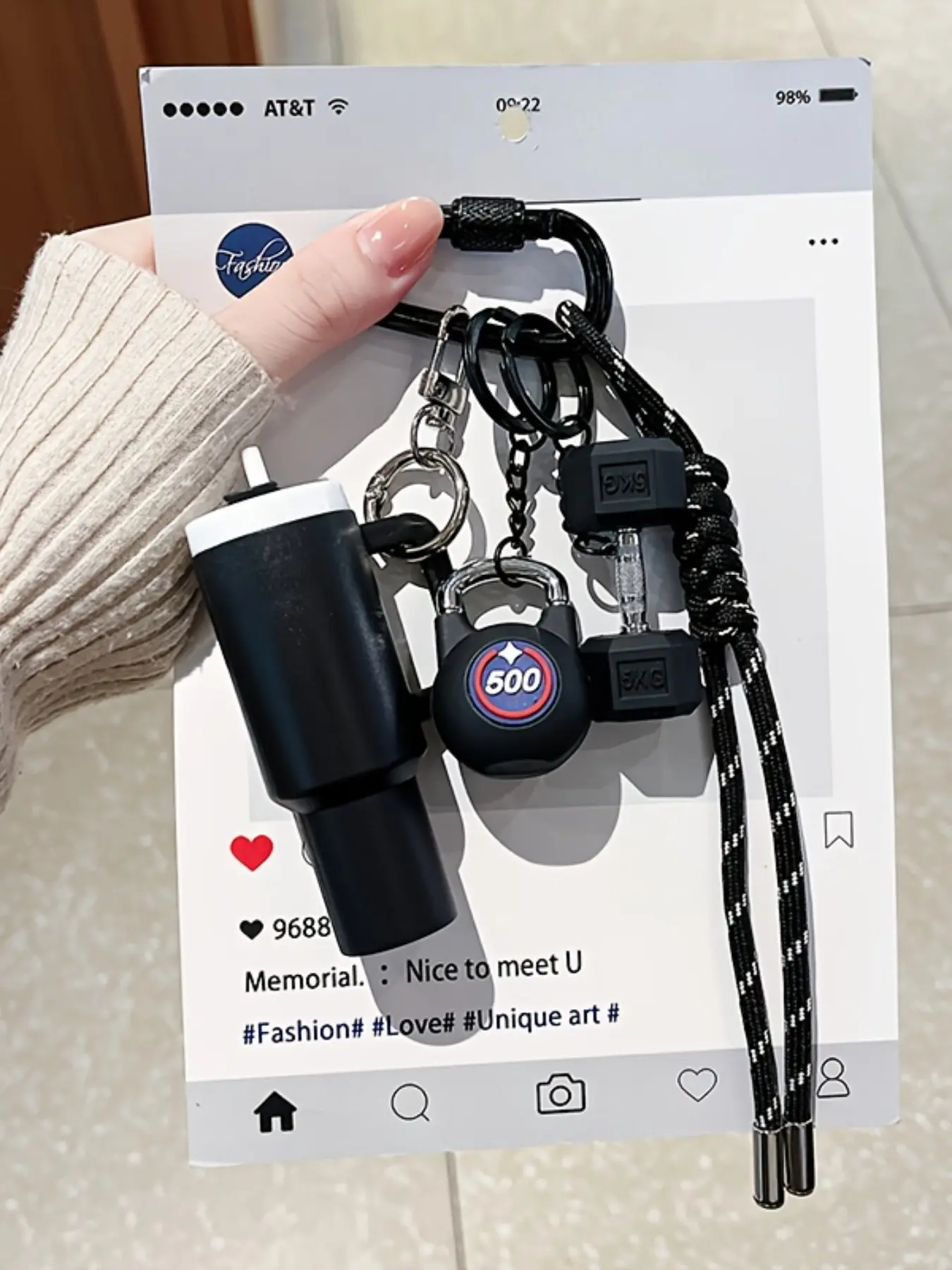 Sports Water Bottle Design, Fitness Accessories, Fashion Keychain, Lightweight Keychain, Stylish Keychain, Fitness Barbell Dumbbell Plate Water Pendant, Backpack Pendant, Suitable For Sports Gifts