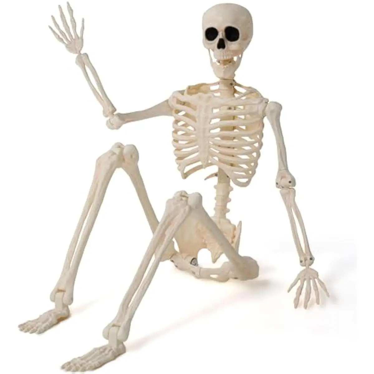 36" Halloween Skeleton Decor, 3FT Full Body Stayable Movable Joints, Posable Hanging Skeletons for Halloween Decoration, Yard, Graveyard, Haunted House Props, Spooky Scene Party Favor