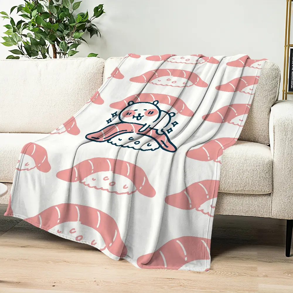 Cute N-nagano comfort warm soft plush j-Joke blanket cartoon for sofa living room office bedroom travel B-Bear Flannel gift Father's Day Children's Day Thanksgiving holiday gifts for family and children