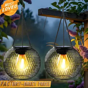 Solar Garden Lights,2/4 packs Solar Hanging Lantern Outdoor Garden with IP65 Waterproof,Waterproof Tree Light for Garden Yard Pathway,Garden Decor