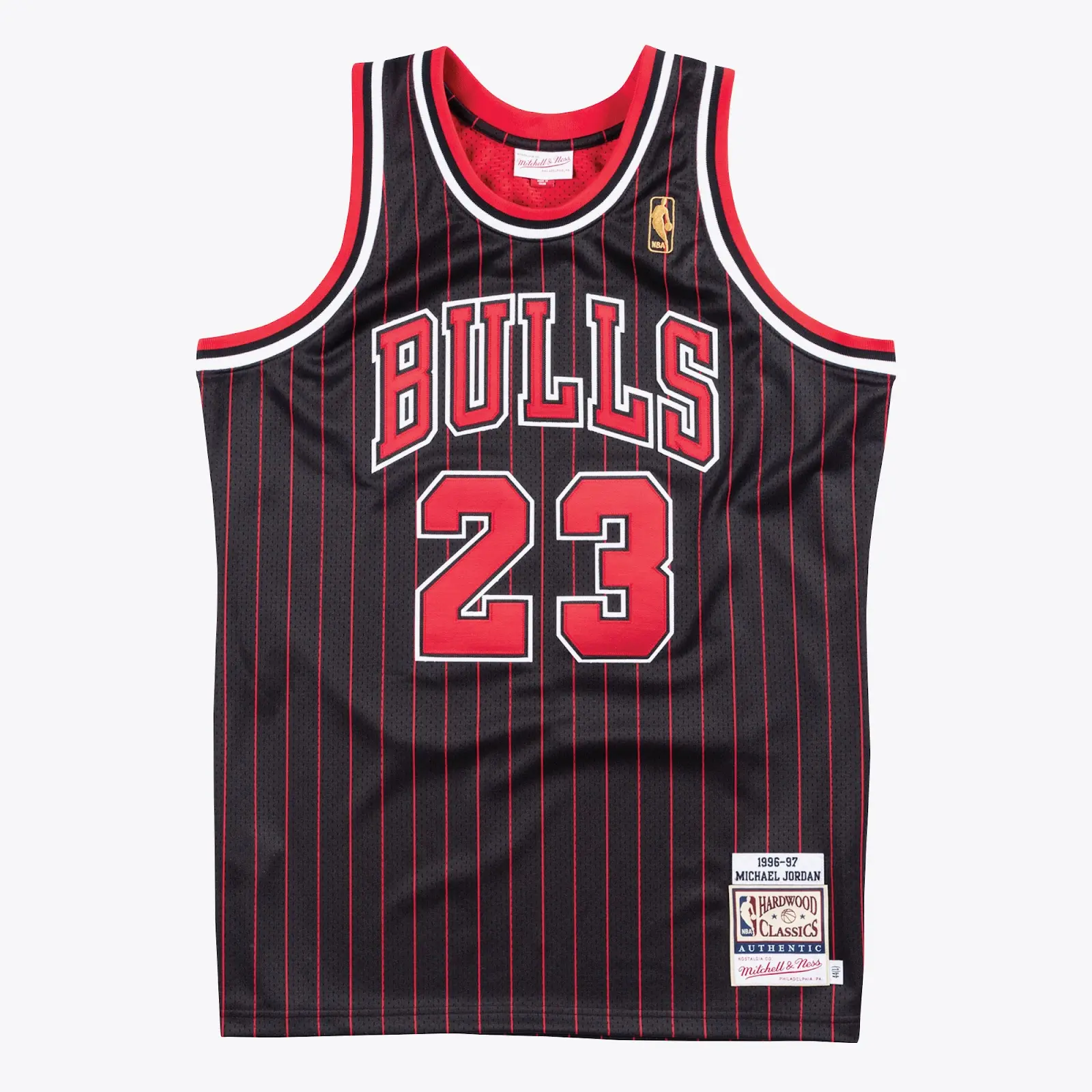 Michael Jordan Chicago Bulls 1996-97 Black Alternate Authentic Jersey - Mitchell & Ness NBA Throwback, 90s Retro Basketball Jersey