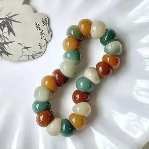 Garlic Clove Bodhi Bracelet| Natural Bodhi Seeds Beaded Bracelets, Zen Fidget Stretch Bracelet Alleviate Anxiety Stress, Protection Healing Bodhi Bracelet  for Women Men