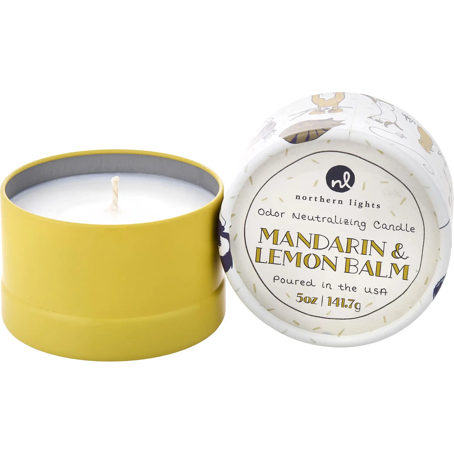 Paws On Mandarin & Lemon Balm By Northern Lights Odor Neutralizing Candle For Unisex