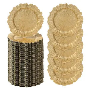 13" Charger Plates Round Charger Plate Bulk for Dinner Plates Decorative Chargers Plastic Plate for Wedding Party Event Table 12-96PCS