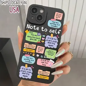 Cute Phrase Pattern Phone Case, Full Body Shockproof Phone Protective Cover, Fashion Phone Accessories Compatible with iPhone 11 12 13 14 15 Pro Max