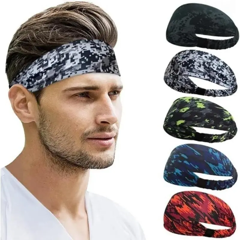 5-Pack Workout Headbands for Men & Women, Wide Polyester Spandex, Non-Slip & Moisture-Wicking for Running & Yoga, Lightweight, 1 Size, One Size