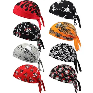 8Pcs Do Rag Skull Caps for Men Sweat Wicking Doo Rags Cooling Helmet Liner Cycling Motorcycle Bandana - Home Improvement.