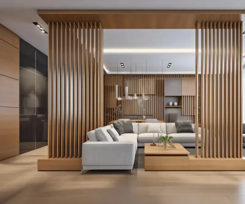 Maple Wall Partition, Wood Room Dividers (WPC)