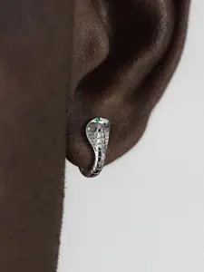 Snake Design Hoop Earrings, Fashionable Rhinestone Decorated Earrings for Women & Men, Trendy All-match & Exquisite Jewelry for Birthday Gift