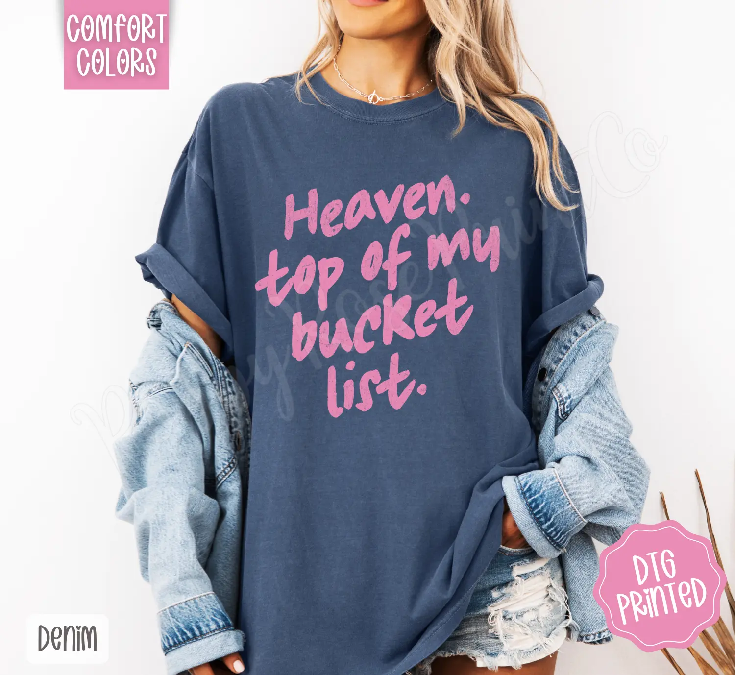 Heaven - Top of My Bucket List Comfort Colors, Trendy Religious Women's Tshirt