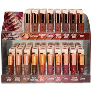 Lápiz Labial Velvet Stay Beauty Creations - Venta al por Mayor Display 108 Unidades + 18 Probador (LVS18)