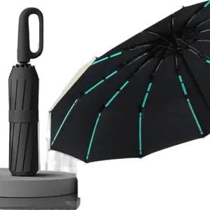 Automatic Windproof Folding Umbrella UV Protection Large Sun Rain Parasol With Buckle For Men Women