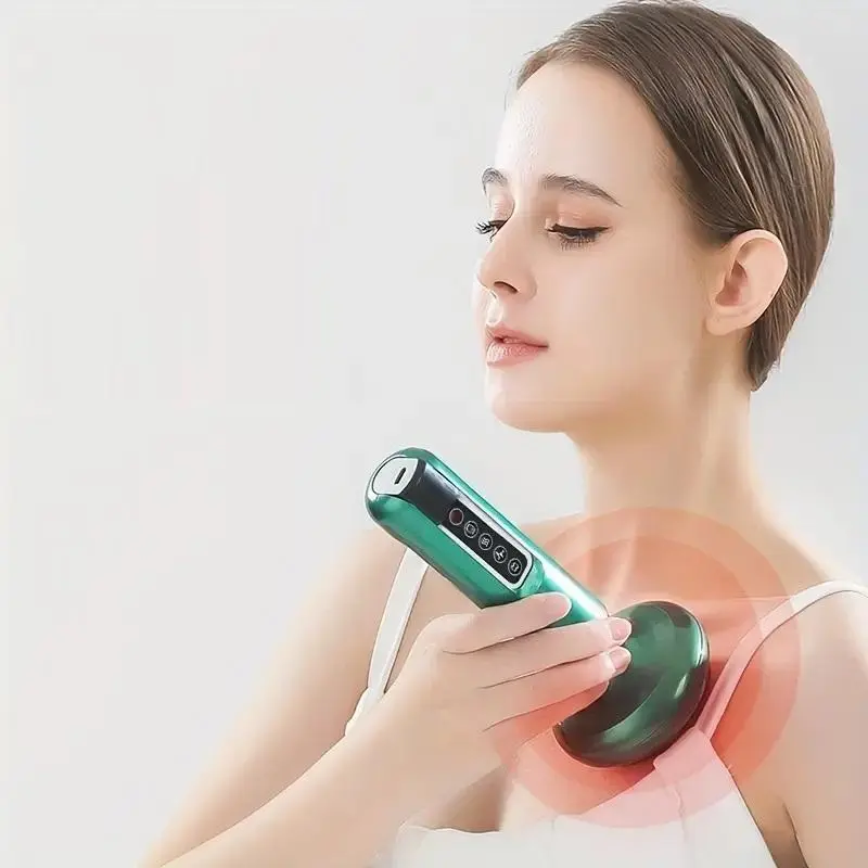 Electric Cupping Massager, 1 Box Vacuum Suction Gua Sha Scraping Instrument with Heat, At-Home Self-care Tool for Meridian Dredging, Lymphatic Drainage Machines
