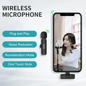 K9 Wireless  Microphone, Professional  Mic for iPhone Android Mobile Phone Interview Recording Live Broadcast