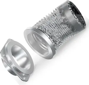 Magnetic Dryer Vent Coupling DV180 Airtight Seal Dryer Vent Connector Kit Easy to Clean Quick Connector Including a 2.6ft 4" Duct and two Clamps