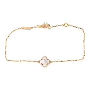 Pre-owned Van Cleef & Arpels Sweet Alhambra Bracelet 18K Yellow Gold and Mother of Pearl by Rebag
