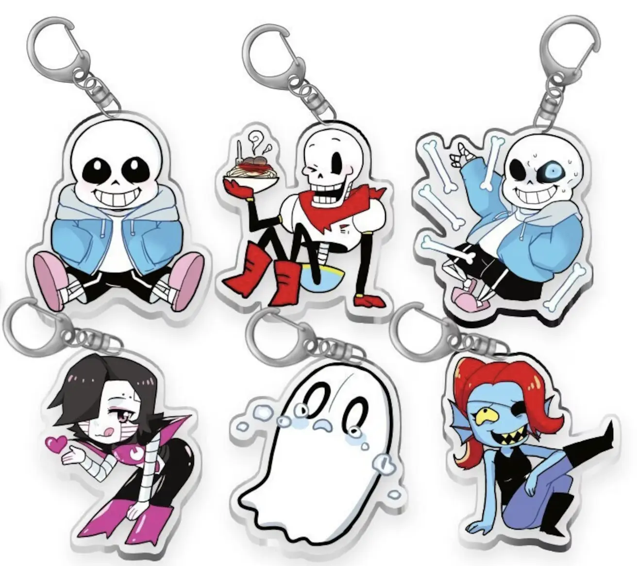 UNDERTALE charm keychains - Sans Papyrus Metaton blookie
