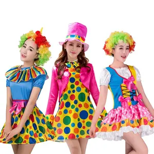 Women's Fun Clown Costume Set, Colorful Wig Accessories Excluded, Adult Party Performance Costume for Festivals and Events Festival Costumes Womenswear Clothes