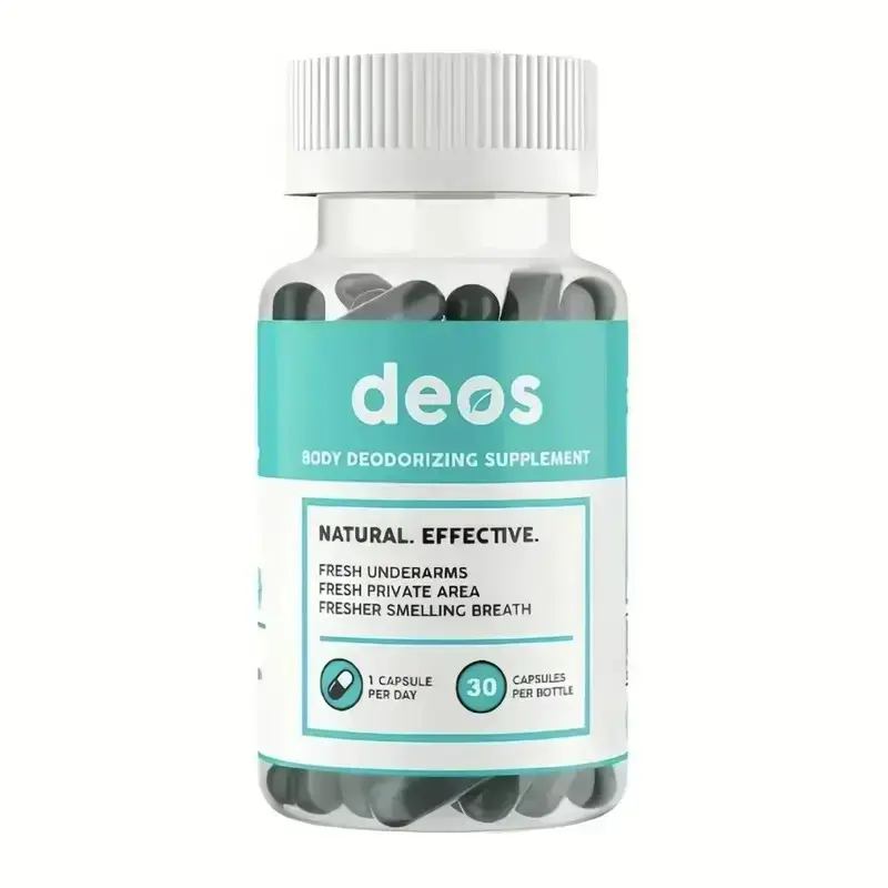 DEOS Internal Deodorant Supplement – Full Body Deodorizer for Gut Health, Skin Health, Detox & Digestion Support – Natural Odor Control Chlorophyll Pills for Head-to-Toe Freshness | 30 Capsules
