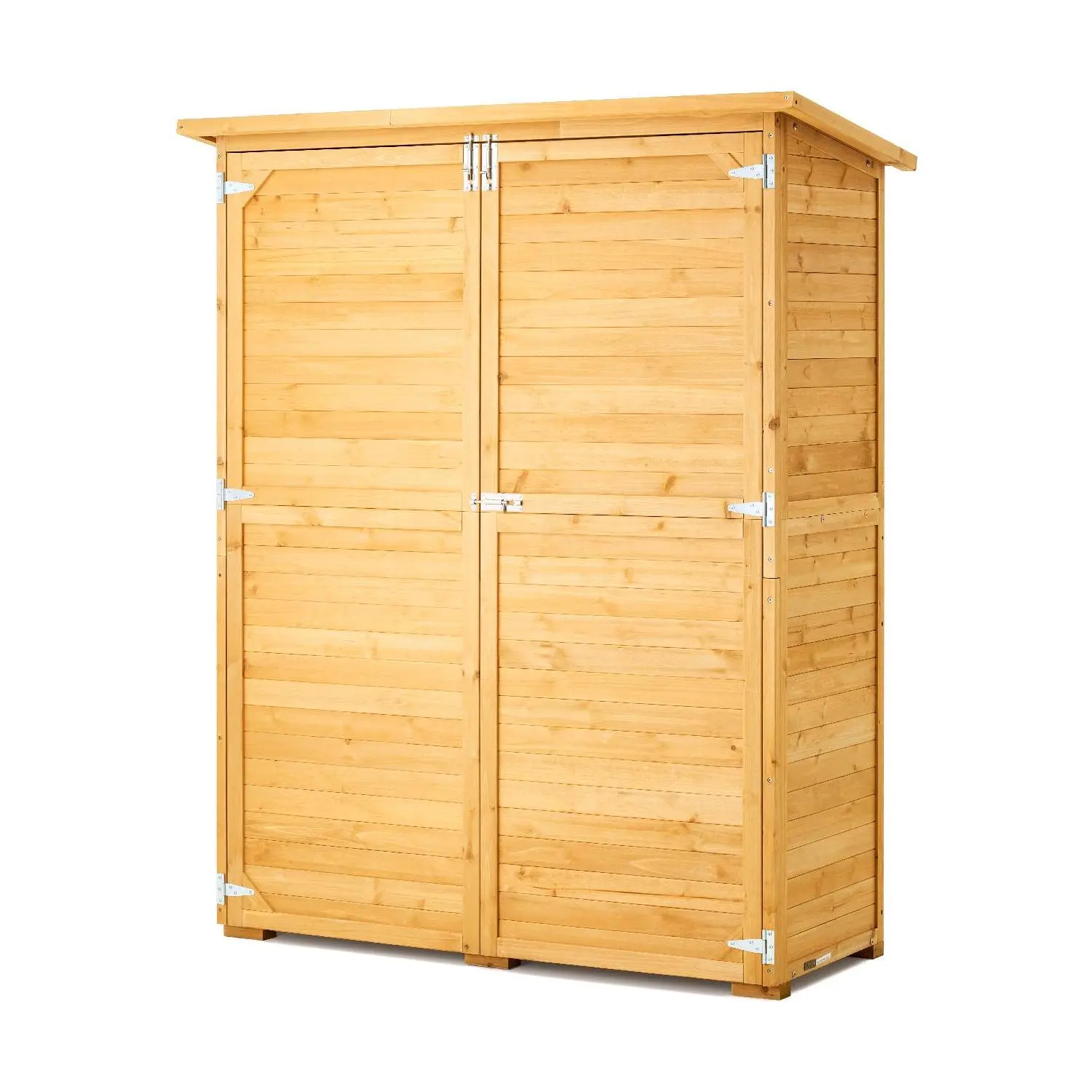 VEVOR Outdoor Storage Shed,  Large Wooden Outside Storage Cabinet with Waterproof Roof and Metal Frame, Double Lockable Doors Garden Tool Shed Storage House Cabinet with Shelves & Floor, 55"x67.5",outdoorfurnitureset