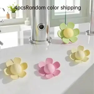 4pcs Silicone Sink Overflow Plug, Flower Design, Durable Easy Install, Kitchen Bathroom Drain Cover, Prevents Overflow Clogs, Decorative Accessory